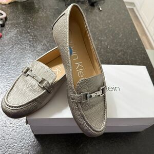 Calvin Klein Gray Flats Classic Loafers